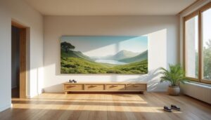 Astuces déco pour une entrée lumineuse avec un panorama mural