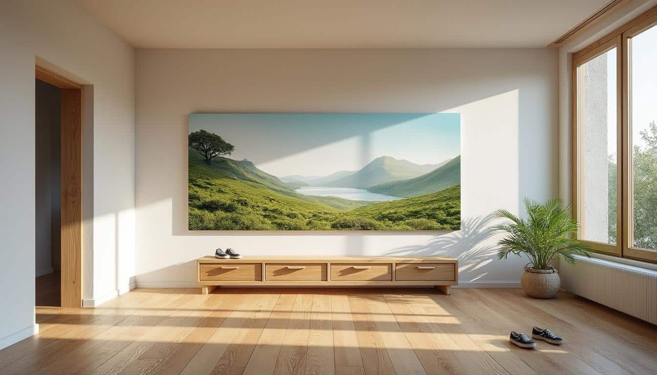 Astuces déco pour une entrée lumineuse avec un panorama mural