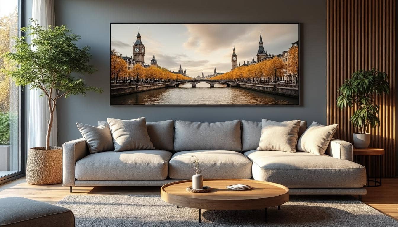 Comment intégrer un panorama mural dans un salon moderne