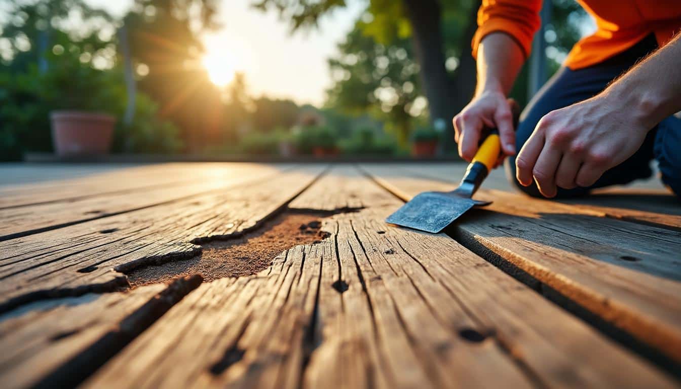 Comment réparer une planche de terrasse en bois gonflé