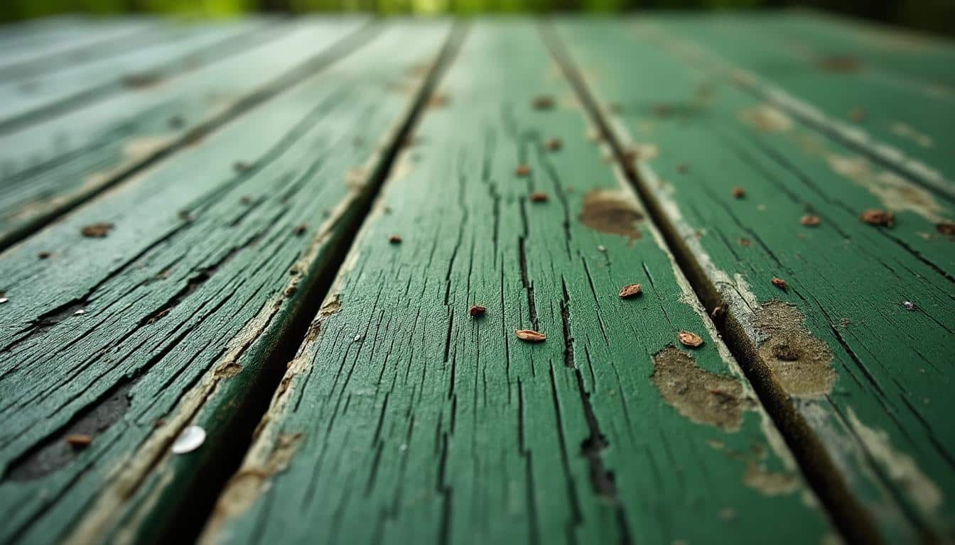Éliminer la mousse verte sur les planches de terrasse