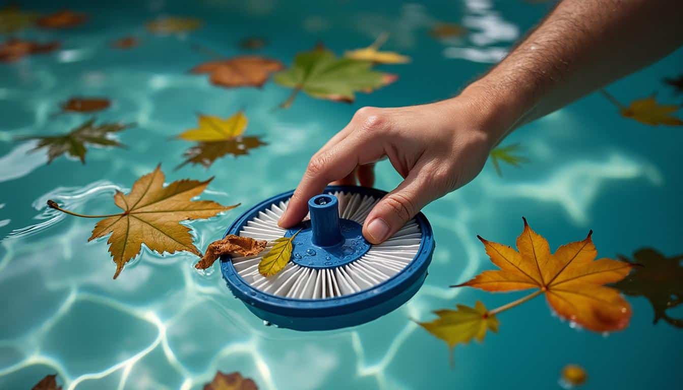 Retirer les débris de votre piscine à la maison avec une épuisette de filtration
