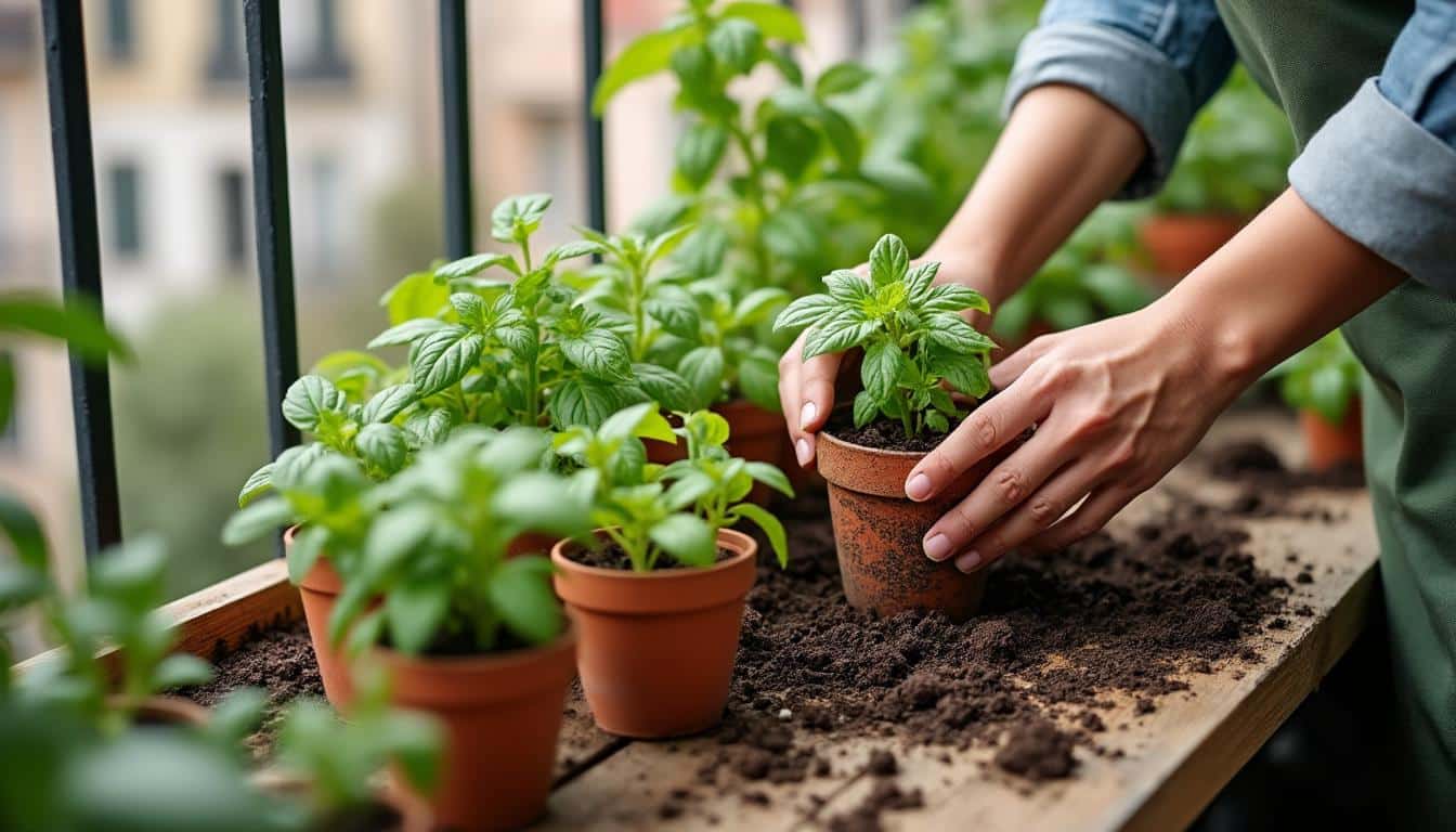 Quelles variétés aromatiques installer en potager de balcon depuis la pépinière ?