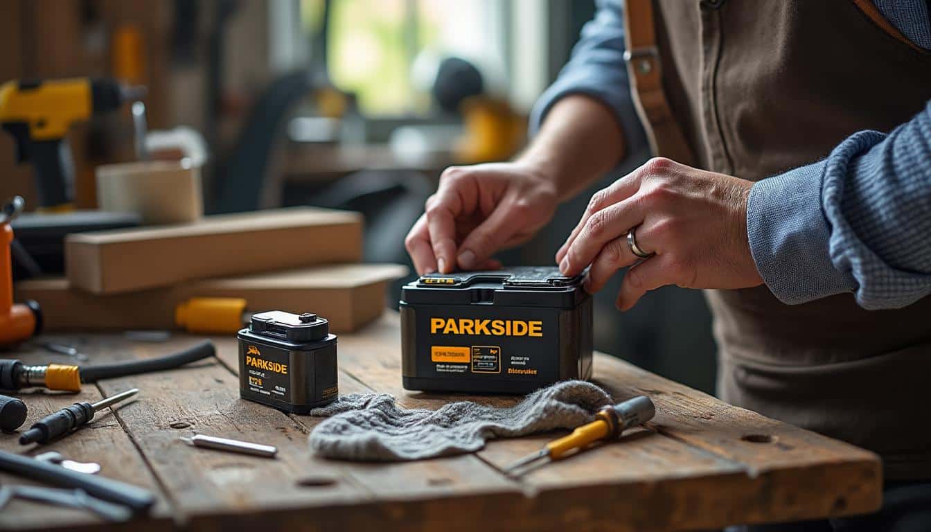 Illustration: Les bons gestes pour utiliser et entretenir la batterie de votre scie circulaire Parkside