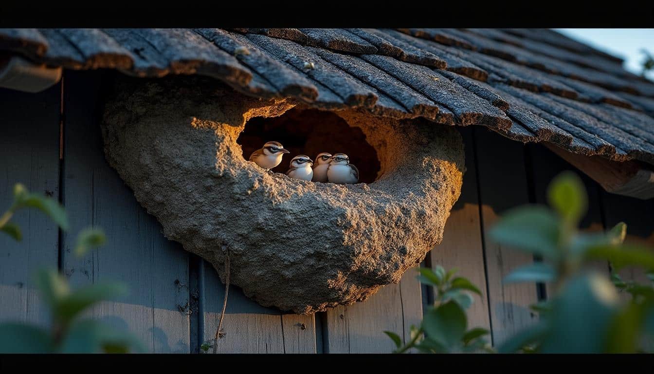 Illustration: Comprendre ce qu’est un nid de guêpe installé sous la toiture d’une habitation