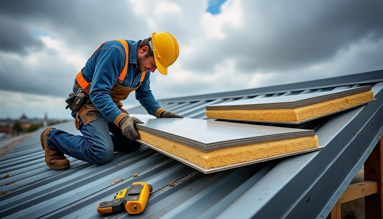 Panneau sandwich pour toiture de 6 mètres : isolation et pose facile