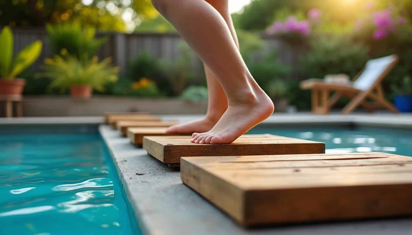 Illustration: Comprendre l’intérêt d’une échelle en bois pour la piscine hors sol