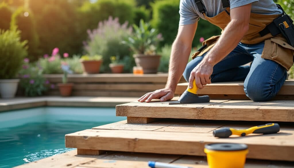 Fabriquer un escalier en bois pour piscine hors sol : guide complet