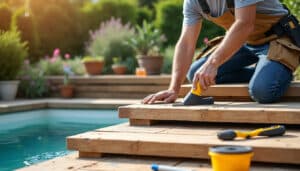 Fabriquer un escalier en bois pour piscine hors sol : guide complet