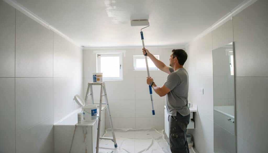 Peindre le plafond d’une salle de bain sans défauts