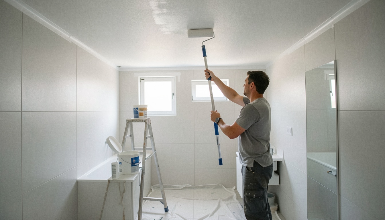 Peindre le plafond d’une salle de bain sans défauts